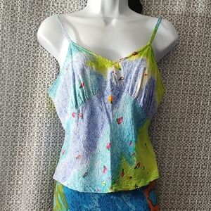 Jams World Blue Fitted Spaghetti Strap Camisole